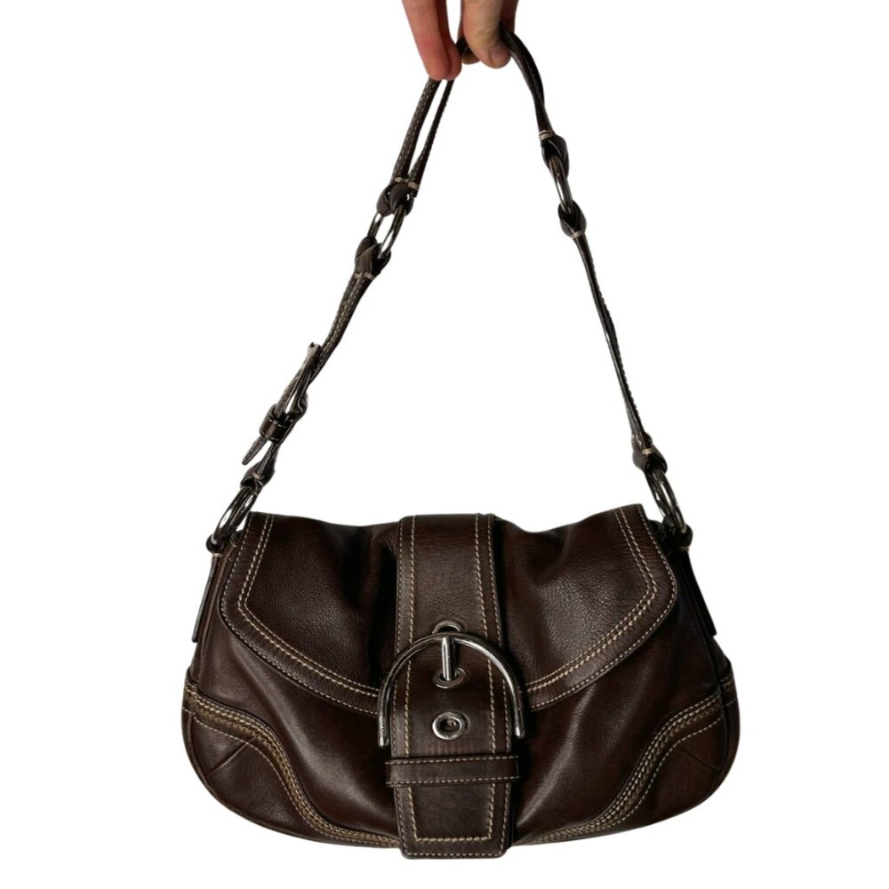 Vintage Y2K Coach Soho shoulder bag chocolate brown leather